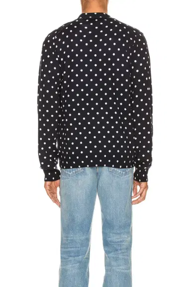 COMME des GARCONS PLAY Dot Print Wool Cardigan with Black Emblem | Thumbnail 4 COMME des GARCONS PLAY Dot Print Wool Cardigan with Black Emblem | Thumbnail 4