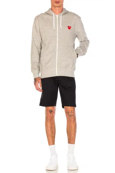 Comme des Garçons PLAY Red Emblem Zip Cotton Hoodie | Thumbnail 5 Comme des Garçons PLAY Red Emblem Zip Cotton Hoodie | Thumbnail 5