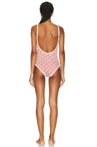 Moncler Logo Print Scoop Neck One Piece Swimsuit | Thumbnail 3 Moncler Logo Print Scoop Neck One Piece Swimsuit | Thumbnail 3