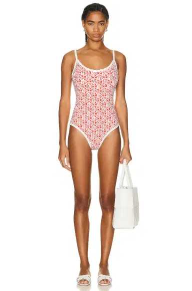 Moncler Logo Print Scoop Neck One Piece Swimsuit | Thumbnail 1 Moncler Logo Print Scoop Neck One Piece Swimsuit | Thumbnail 1