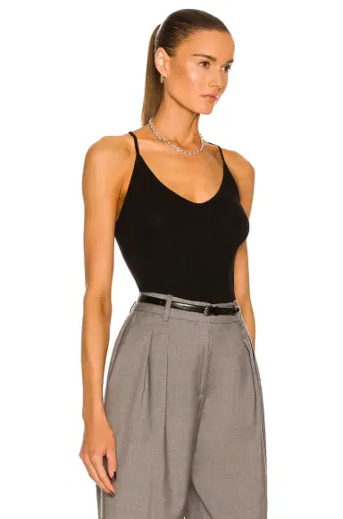 Enza Costa Stretch Silk Knit V Racer Tank Top | Thumbnail 2 Enza Costa Stretch Silk Knit V Racer Tank Top | Thumbnail 2