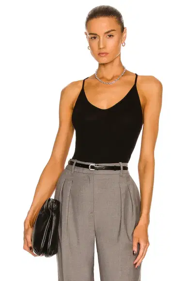 Enza Costa Stretch Silk Knit V Racer Tank Top | Thumbnail 1 Enza Costa Stretch Silk Knit V Racer Tank Top | Thumbnail 1