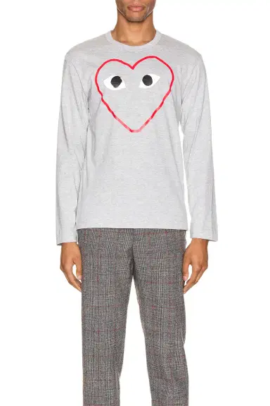 Comme des Garçons PLAY Heart Logo Long Sleeve Tee | Thumbnail 1 Comme des Garçons PLAY Heart Logo Long Sleeve Tee | Thumbnail 1