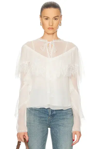 LoveShackFancy Afton Blouse | Thumbnail 1 LoveShackFancy Afton Blouse | Thumbnail 1