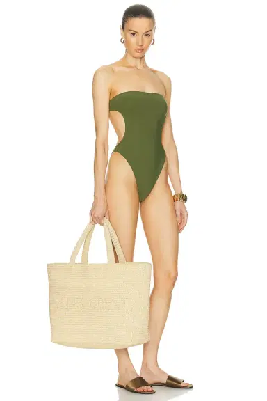 Saint Laurent Supple Raffia Tote Bag | Thumbnail 2 Saint Laurent Supple Raffia Tote Bag | Thumbnail 2