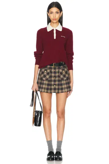 Miu Miu Pleated Mini Skirt | Thumbnail 5 Miu Miu Pleated Mini Skirt | Thumbnail 5