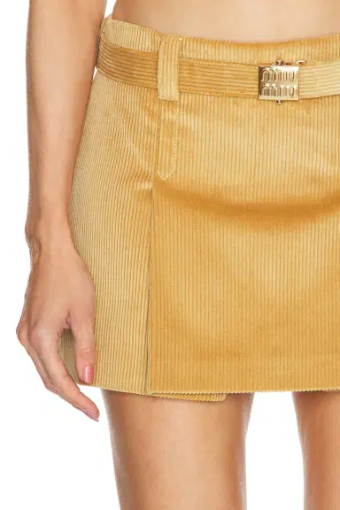 Miu Miu Ribbed Velvet Mini Skirt | Thumbnail 6 Miu Miu Ribbed Velvet Mini Skirt | Thumbnail 6