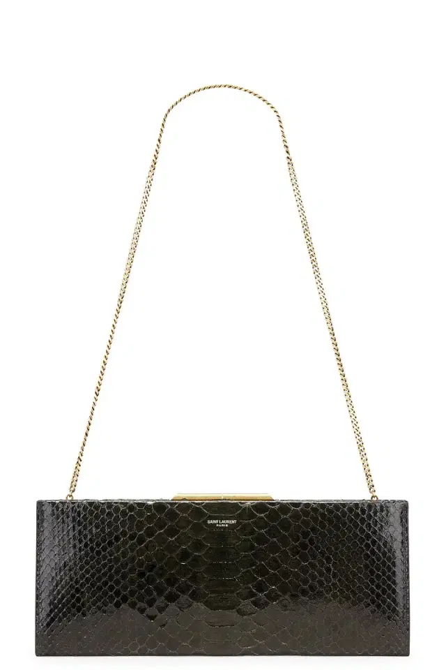 Saint Laurent Python Small Midnight Pochette Bag