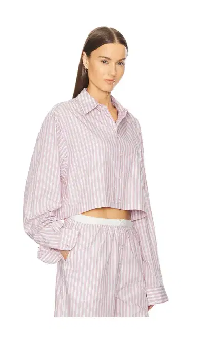 Helsa Wide Stripe Poplin Cropped Shirt | Thumbnail 8 Helsa Wide Stripe Poplin Cropped Shirt | Thumbnail 8