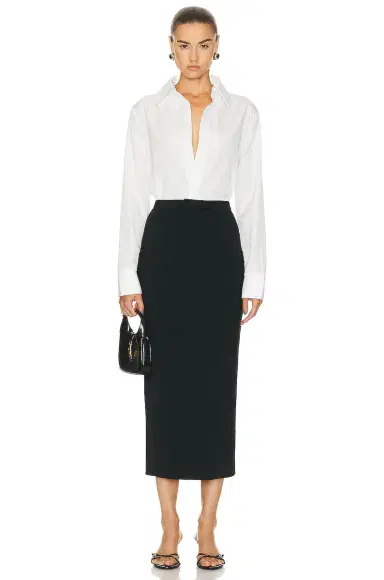 Norma Kamali Nk Shirt W/ Collar Stand | Thumbnail 4 Norma Kamali Nk Shirt W/ Collar Stand | Thumbnail 4