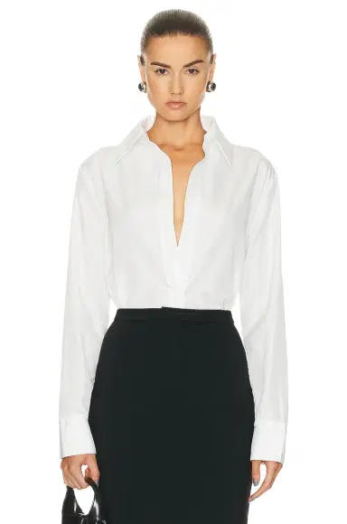 Norma Kamali Nk Shirt W/ Collar Stand | Thumbnail 1 Norma Kamali Nk Shirt W/ Collar Stand | Thumbnail 1