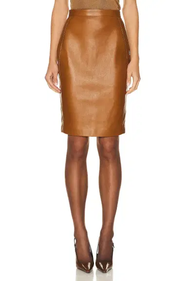 Saint Laurent Leather Skirt | Thumbnail 1 Saint Laurent Leather Skirt | Thumbnail 1