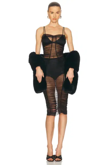 Dolce & Gabbana Sheer Midi Dress | Thumbnail 1 Dolce & Gabbana Sheer Midi Dress | Thumbnail 1