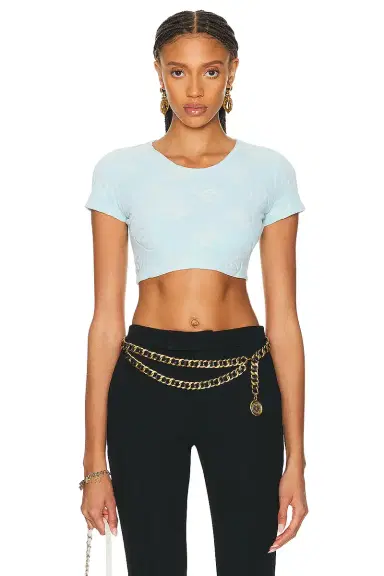 chanel Chanel Velour Crop Top | Thumbnail 1 chanel Chanel Velour Crop Top | Thumbnail 1