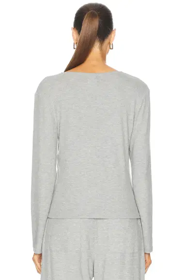 LESET Lauren V Neck Henley Top | Thumbnail 3 LESET Lauren V Neck Henley Top | Thumbnail 3