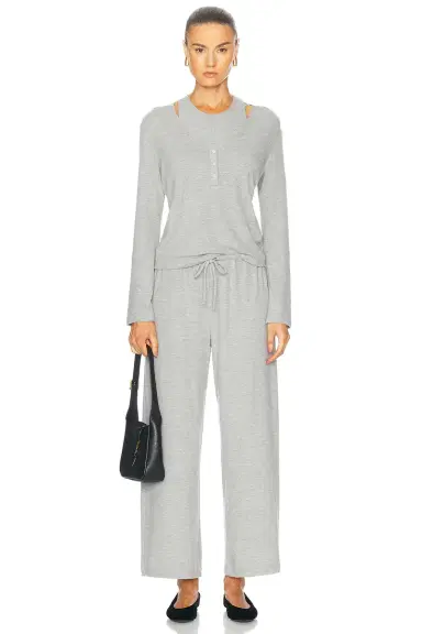 LESET Lauren V Neck Henley Top | Thumbnail 4 LESET Lauren V Neck Henley Top | Thumbnail 4
