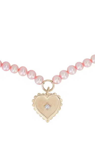 Sydney Evan Scallop Heart Charm Beaded Choker | Thumbnail 2 Sydney Evan Scallop Heart Charm Beaded Choker | Thumbnail 2