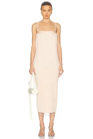 Jil Sander Beaded Rib Knit Dress | Thumbnail 1 Jil Sander Beaded Rib Knit Dress | Thumbnail 1