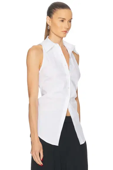 SIMONMILLER Loch Sleeveless Poplin Button Up Top | Thumbnail 2 SIMONMILLER Loch Sleeveless Poplin Button Up Top | Thumbnail 2