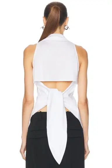 SIMONMILLER Loch Sleeveless Poplin Button Up Top | Thumbnail 3 SIMONMILLER Loch Sleeveless Poplin Button Up Top | Thumbnail 3