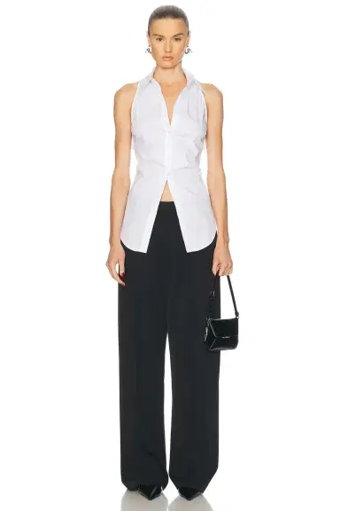 SIMONMILLER Loch Sleeveless Poplin Button Up Top | Thumbnail 4 SIMONMILLER Loch Sleeveless Poplin Button Up Top | Thumbnail 4