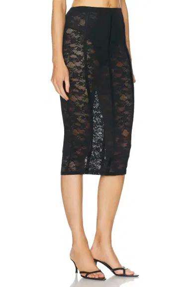 Fleur du Mal Le Stretch Lace Pencil Skirt | Thumbnail 2 Fleur du Mal Le Stretch Lace Pencil Skirt | Thumbnail 2