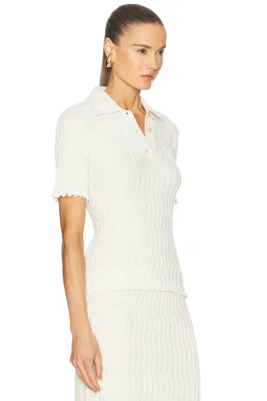 Bottega Veneta Rib Knit Polo Top | Thumbnail 2 Bottega Veneta Rib Knit Polo Top | Thumbnail 2