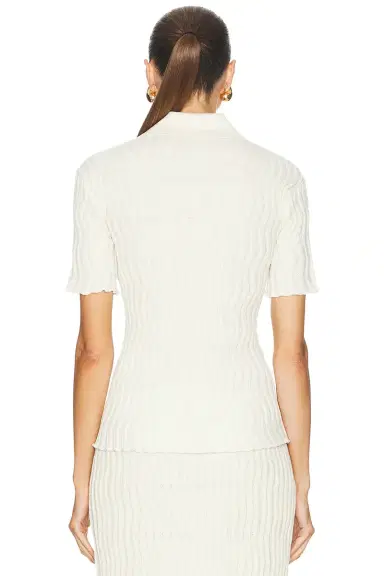 Bottega Veneta Rib Knit Polo Top | Thumbnail 3 Bottega Veneta Rib Knit Polo Top | Thumbnail 3