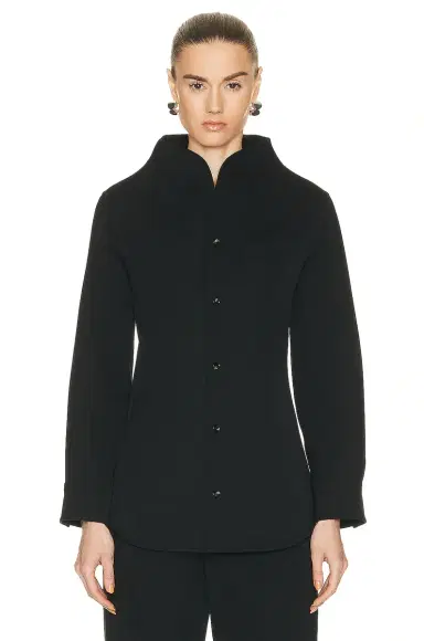 Bottega Veneta Stretch Funnel Neck Shirt | Thumbnail 1 Bottega Veneta Stretch Funnel Neck Shirt | Thumbnail 1
