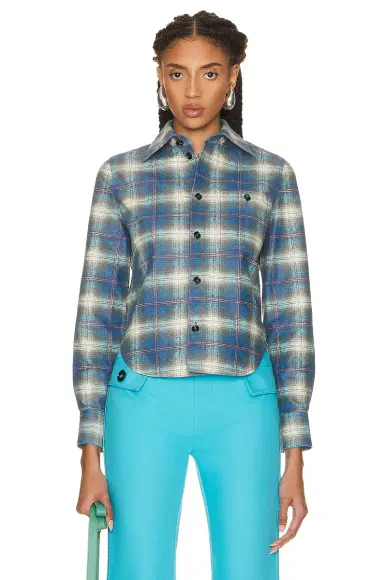 Bottega Veneta Leather Check Flannel Shirt | Thumbnail 2 Bottega Veneta Leather Check Flannel Shirt | Thumbnail 2