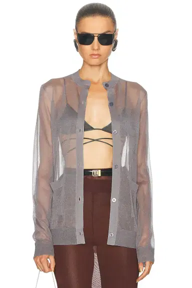 Saint Laurent Sheer Cardigan | Thumbnail 1 Saint Laurent Sheer Cardigan | Thumbnail 1