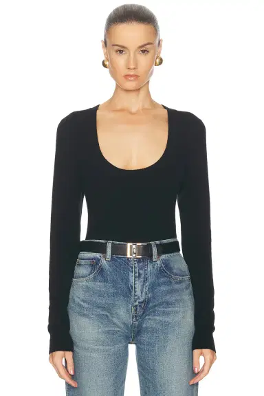 Saint Laurent Scoop Neck Sweater | Thumbnail 1 Saint Laurent Scoop Neck Sweater | Thumbnail 1