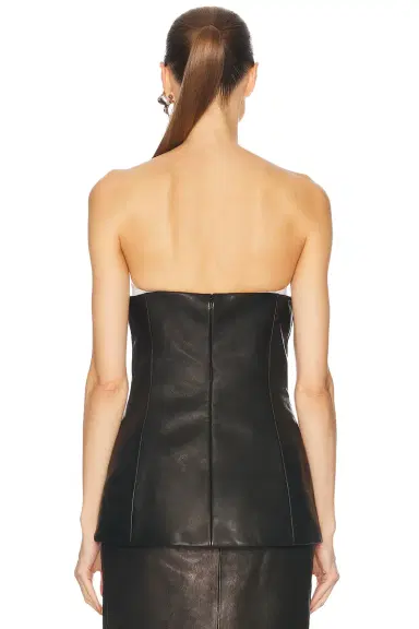 KHAITE Ayla Leather Top | Thumbnail 3 KHAITE Ayla Leather Top | Thumbnail 3