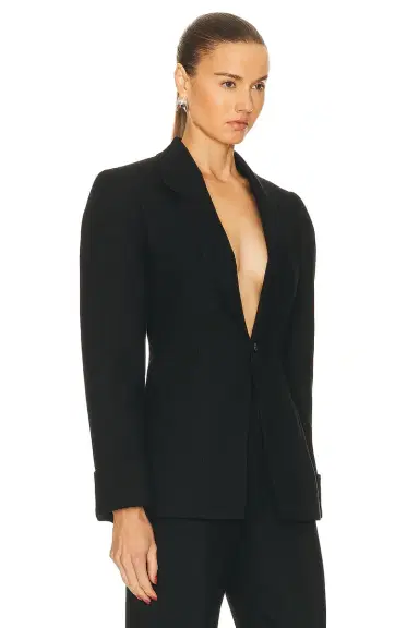 Bottega Veneta Structured Double Melange Jacket | Thumbnail 2 Bottega Veneta Structured Double Melange Jacket | Thumbnail 2