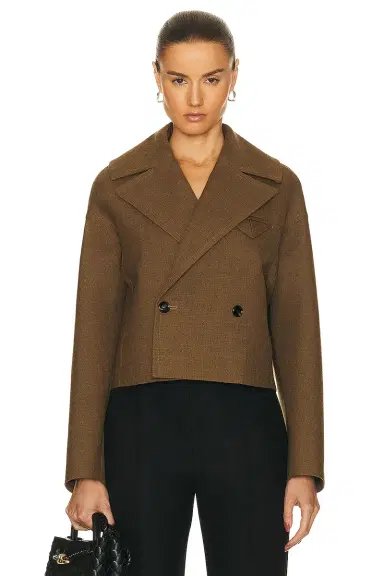 Bottega Veneta Structured Wool Cropped Jacket | Thumbnail 1 Bottega Veneta Structured Wool Cropped Jacket | Thumbnail 1