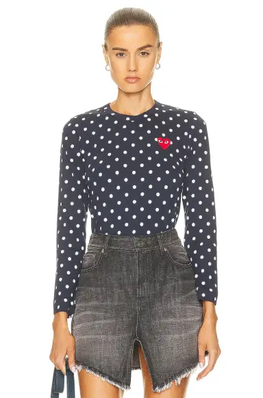 Comme des Garçons PLAY Cotton Red Emblem Dot Tee | Thumbnail 1 Comme des Garçons PLAY Cotton Red Emblem Dot Tee | Thumbnail 1