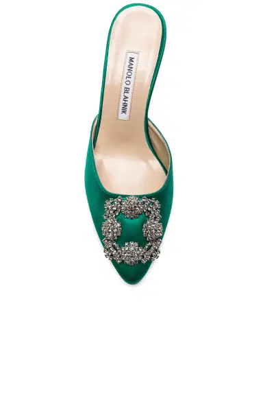 Manolo Blahnik Satin Hangisi 70 Mules | Thumbnail 4 Manolo Blahnik Satin Hangisi 70 Mules | Thumbnail 4