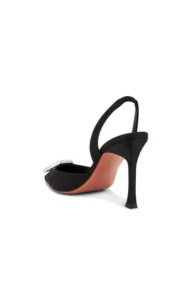 Amina Muaddi Camelia Satin 90 Sling Heel In | Thumbnail 3 Amina Muaddi Camelia Satin 90 Sling Heel In | Thumbnail 3