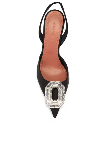 Amina Muaddi Camelia Satin 90 Sling Heel In | Thumbnail 4 Amina Muaddi Camelia Satin 90 Sling Heel In | Thumbnail 4