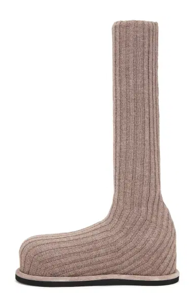 Amina Muaddi Veneda Stretch Fuzzy Knit Boot In | Thumbnail 5 Amina Muaddi Veneda Stretch Fuzzy Knit Boot In | Thumbnail 5