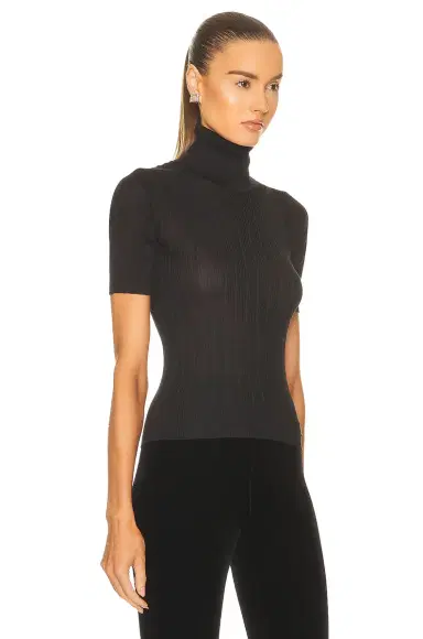 Saint Laurent Short Sleeve Turtleneck Sweater | Thumbnail 2 Saint Laurent Short Sleeve Turtleneck Sweater | Thumbnail 2