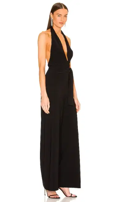 Norma Kamali Halter Wrap Straight Leg Jumpsuit | Thumbnail 2 Norma Kamali Halter Wrap Straight Leg Jumpsuit | Thumbnail 2