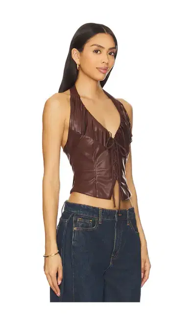 superdown Kay Faux Leather Top | Thumbnail 2 superdown Kay Faux Leather Top | Thumbnail 2