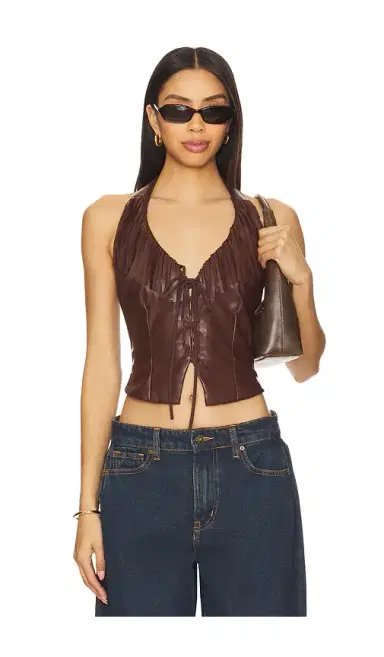 superdown Kay Faux Leather Top | Thumbnail 1 superdown Kay Faux Leather Top | Thumbnail 1