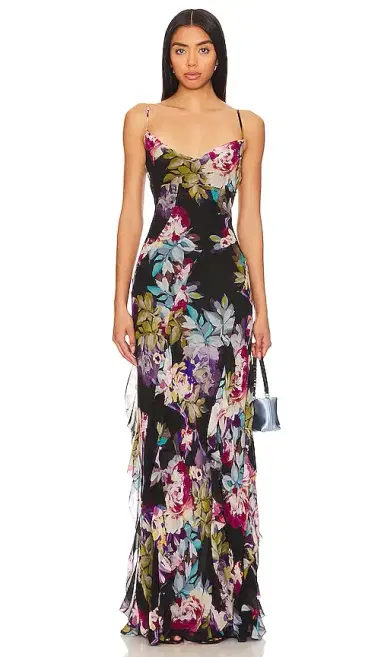 NICHOLAS Kamila Ruffle Cowl Gown | Thumbnail 1 NICHOLAS Kamila Ruffle Cowl Gown | Thumbnail 1