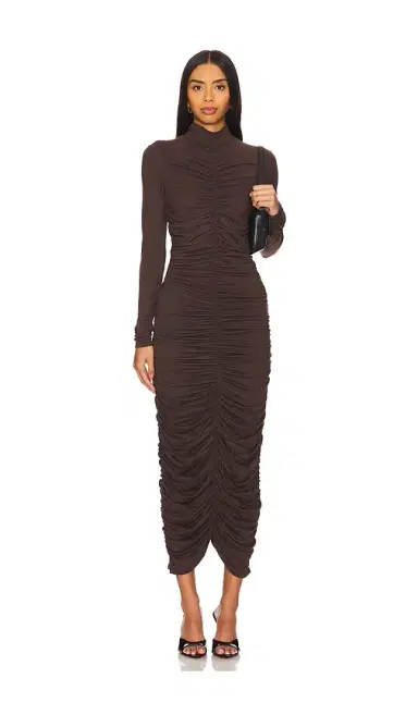 susana monaco Mock Gathered Long Sleeve Dress | Thumbnail 1 susana monaco Mock Gathered Long Sleeve Dress | Thumbnail 1