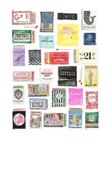 Furbish Studio NYC Collection Large Matchbook Watercolor Print | Thumbnail 1 Furbish Studio NYC Collection Large Matchbook Watercolor Print | Thumbnail 1