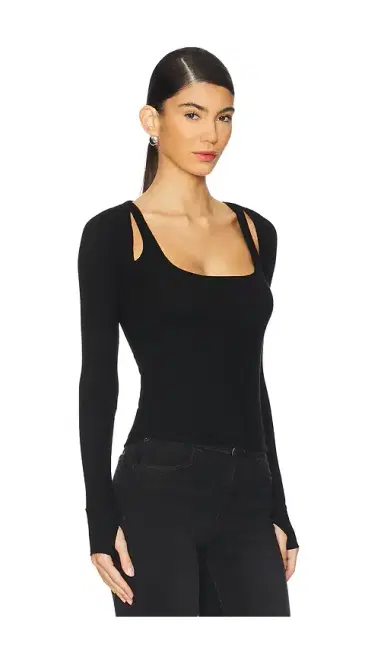 Michael Lauren Stanfield Long Sleeve Fitted Scoop Neck With Cutouts | Thumbnail 2 Michael Lauren Stanfield Long Sleeve Fitted Scoop Neck With Cutouts | Thumbnail 2