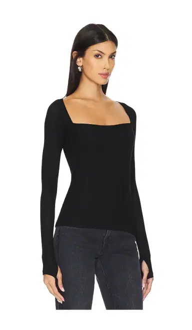 Michael Lauren Kaleb Long Sleeve W/ Square Neckline Double Layered Top | Thumbnail 2 Michael Lauren Kaleb Long Sleeve W/ Square Neckline Double Layered Top | Thumbnail 2