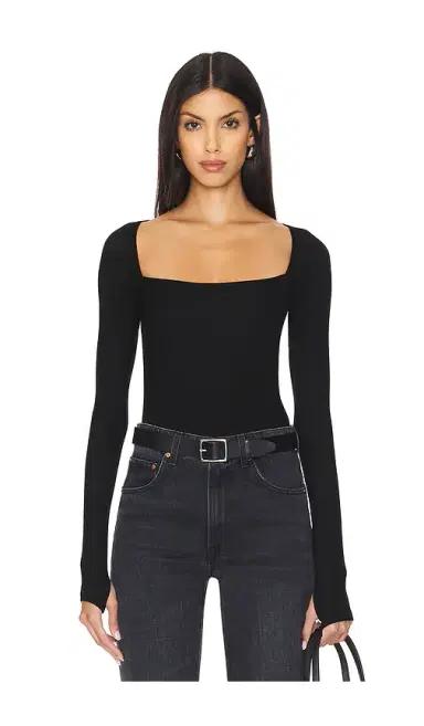Michael Lauren Kaleb Long Sleeve W/ Square Neckline Double Layered Top | Thumbnail 1 Michael Lauren Kaleb Long Sleeve W/ Square Neckline Double Layered Top | Thumbnail 1